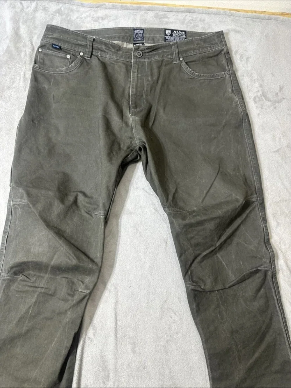 Kuhl rydr pants mens 40x30 gray canvas hiking workwear rugged outdoor